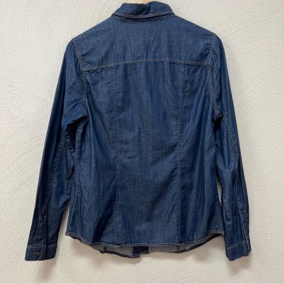 KUT From The Kloth Women’s Blue Chambray Denim Button Up Sz M - Picture 3 of 3